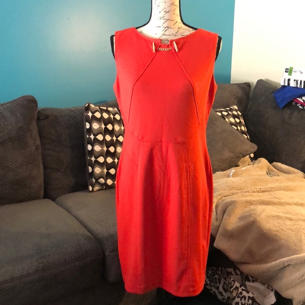 LAST CHANCE 💄 Ivanka Trump Orange Sheath Dress, size 10